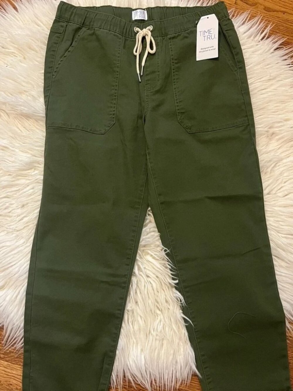 Time & Tru Green Cargo Pants Sz L 12-14